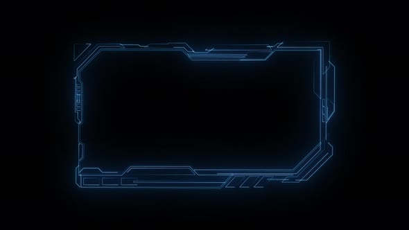 Hud Frame Digital Technology Plexus Lines, Alpha Channel alt