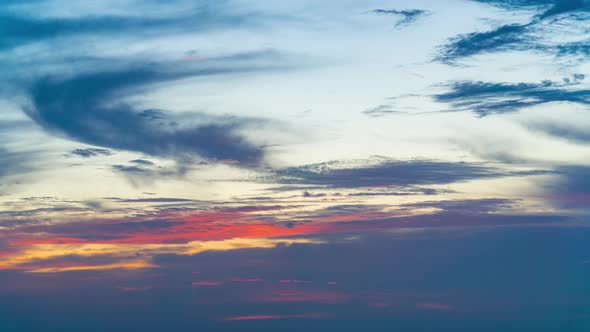 4K Timelapse Sunset And Clouds Moving