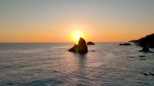 Colorful sunset over the Mediterranean Sea