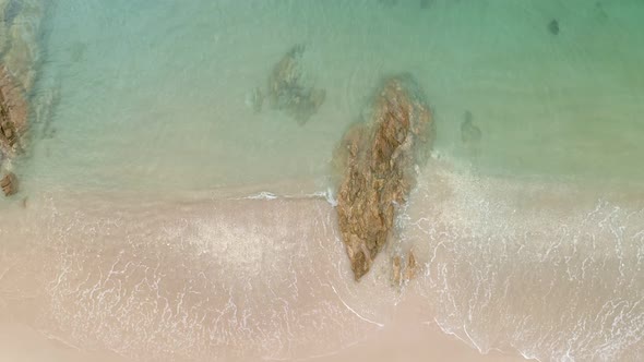 Aerial Nature Phuket sea Landscape with Beautiful Sea or Ocean Bay and Empty Sand Beach