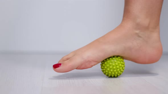 Foot Step on Massage Ball to Relieve Plantar Fasciitis or Heel Pain