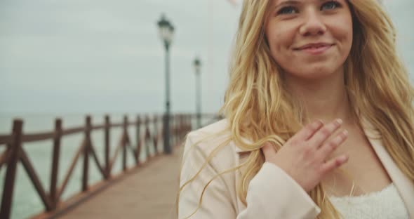 Dancer In Sneakers On Pier