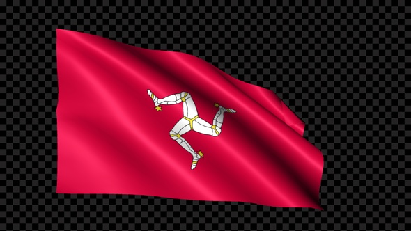 Isle Of Man Flag Blowing In The Wind