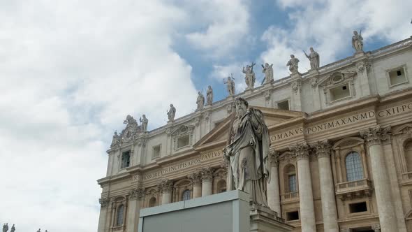 Saint Peter's Basilica and statue of Saint Paul.