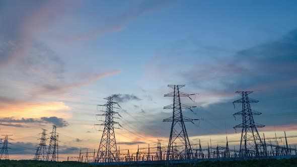 Pylons and substations