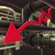 Red Downward Arrow Chart Between Pipes - VideoHive Item for Sale