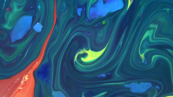 Psychedelic Spreading Flow Paint Swirling And Explosion