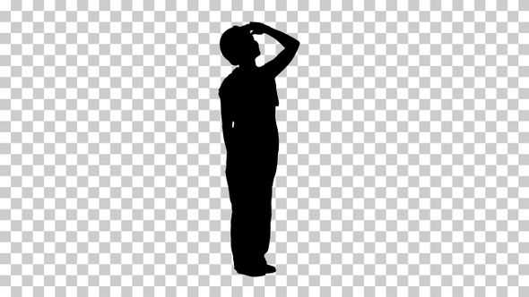 Silhouette Engineer construction worker woman looking up alt