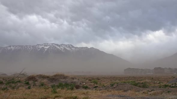 High winds blowing sand and dust through Utah Valley