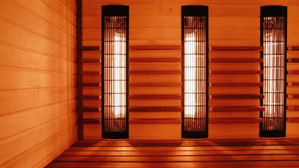 Finnish infrared sauna. Concept of relaxation and replenishment of health