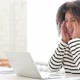 Stressed African Woman with Laptop Having Headache - VideoHive Item for Sale