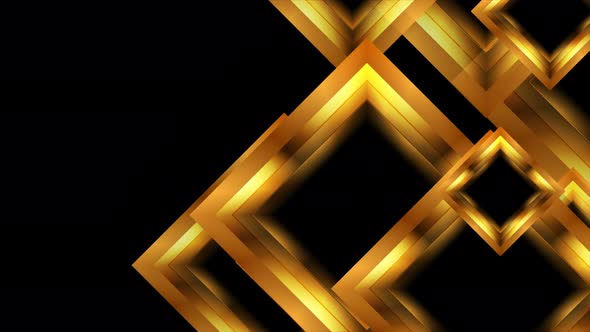 Glossy Golden Abstract Geometric Squares alt