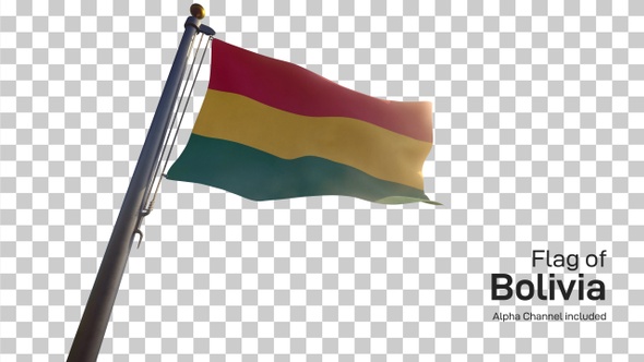 Bolivia Flag on a Flagpole with Alpha-Channel