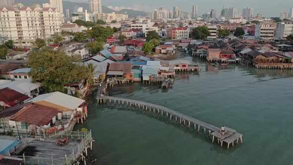 Drone Over Pier In George Town