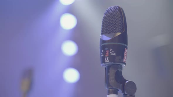 Microphone on the Stage Closeup