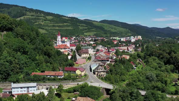 Aerial view of Gelnica city in Slovakia