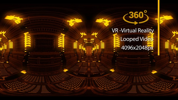 VR360 Tunnel Sci Fi Light 05 Virtual Reality