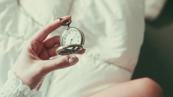 Woman in an old vintage Hotel