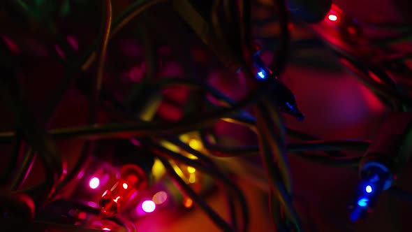 Cinematic, Rotating Shot of ornamental Christmas lights - CHRISTMAS 012