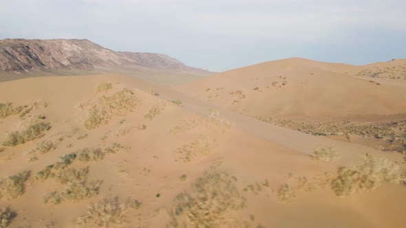 Aerial of Sand Dunes in Altyn Emel National Park in Kazakhstan