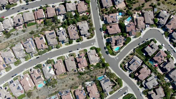 Aerial View of Upper Middle Class Neighborhood Around Double Peak Park in San Marcos