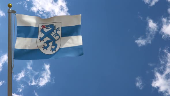 Ingolstadt City Flag (Germany) On Flagpole