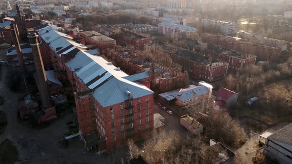 Aerial Footage of Bombing House Explosions Real War Damaged City and Destroyed Roofs of Highrise