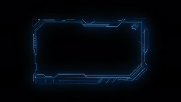 Hud Frame Digital Technology Plexus Lines, Alpha Channel alt