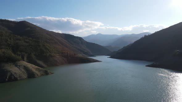 aerial view of dam