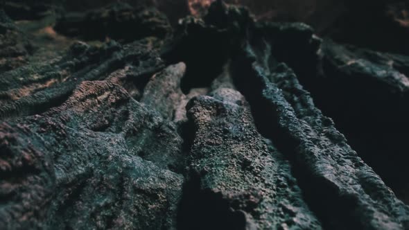 Underground Cave with Stalactite Rock Formations Hanging From Kuza Cave Ceiling