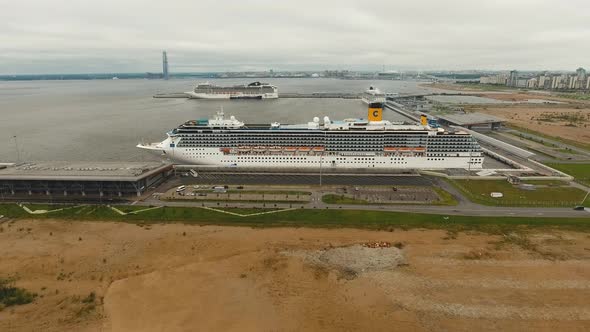 Ocean Liner in Seaport