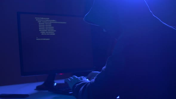 Hacker Using Computer Virus for Cyber Attack