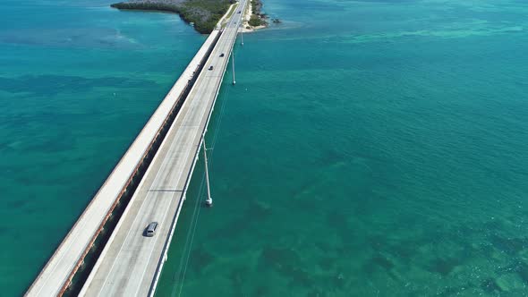 Paradise landscape of caribbean sea of Florida Keys Florida United States.