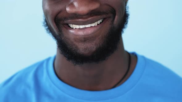 African Smile Dental Care Cheerful Man White Teeth