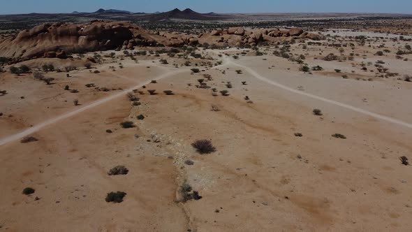 Stunning landscape of the amazing desert on Erongo region of Namibia