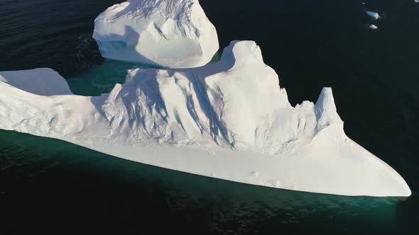 Iceberg Float in Antarctica Ocean Aerial View