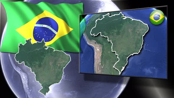Brazil Flag And Map Animation alt