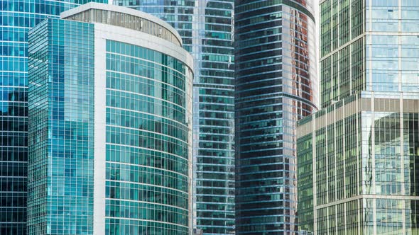 Windows of a skyscraper Moscow city