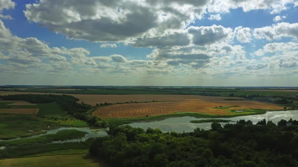 View Of The River In Nature From Above