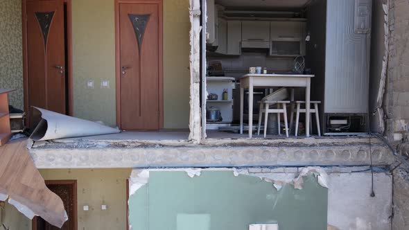 Ruined Residential Building in Borodyanka Ukraine