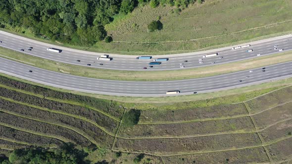 Bandeirantes highway near downtown Sao Paulo Brazil. Famous brazilian road