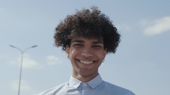 Face Of Happy Smiling Afro American Man