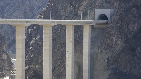 Road on The High Bridge Connects Directly to Tunnel