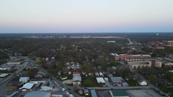 Aerial Flight Above Midwest, America Landscape in Missouri