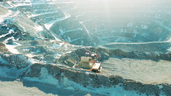 Opencut Mine with Machines Loading Ore