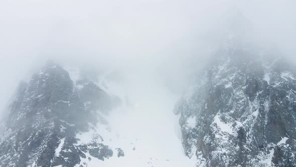 Aerial Landscape of Beautiful Winter Mountains