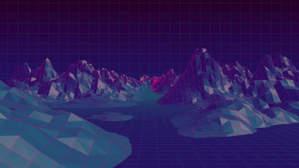 Digitally generated video of mountain 