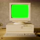 Old Computer Turn On And Off With Glitch Green Screen Vintage Room 4k - VideoHive Item for Sale