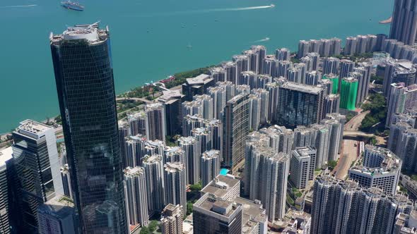 Top view of Hong Kong city