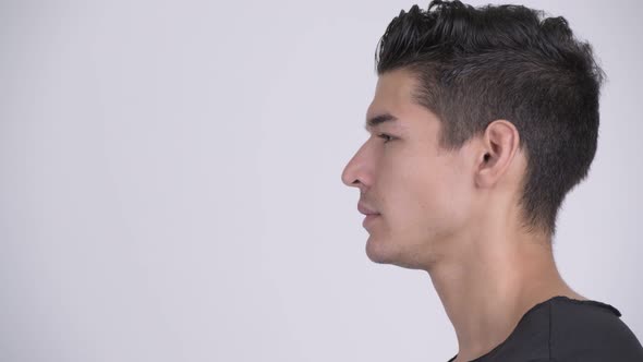 Closeup Profile View of Young Multi-ethnic Man